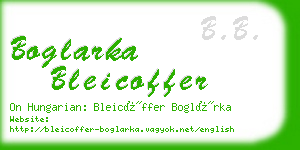 boglarka bleicoffer business card